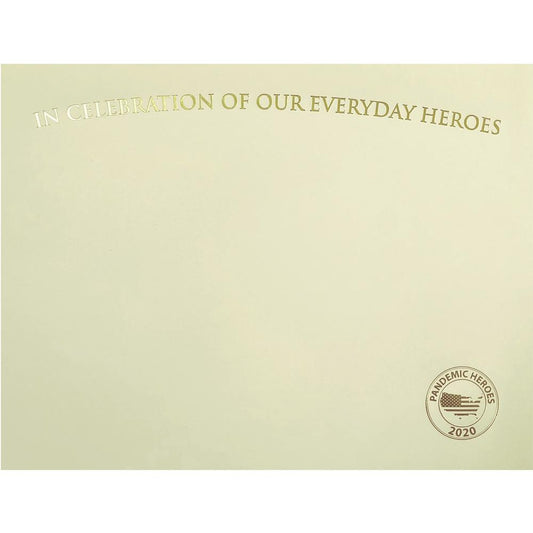 St. James&reg; Premium-Weight Certificates - 65 lb Basis Weight - "Everyday Heroes" - 8.5" x 11" - Inkjet, Laser Compatible - Ivory, Gold Foil - 25 / Pack - TAA Compliant