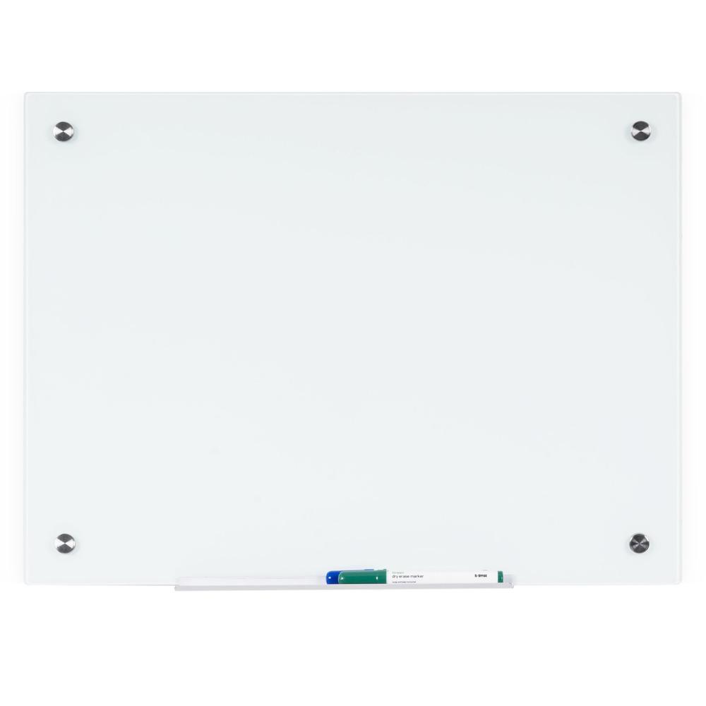 Bi-silque Dry-Erase Glass Board - 24" (2 ft) Width x 36" (3 ft) Height - White Tempered Glass Surface - Rectangle - Horizontal/Vertical - 1 Each