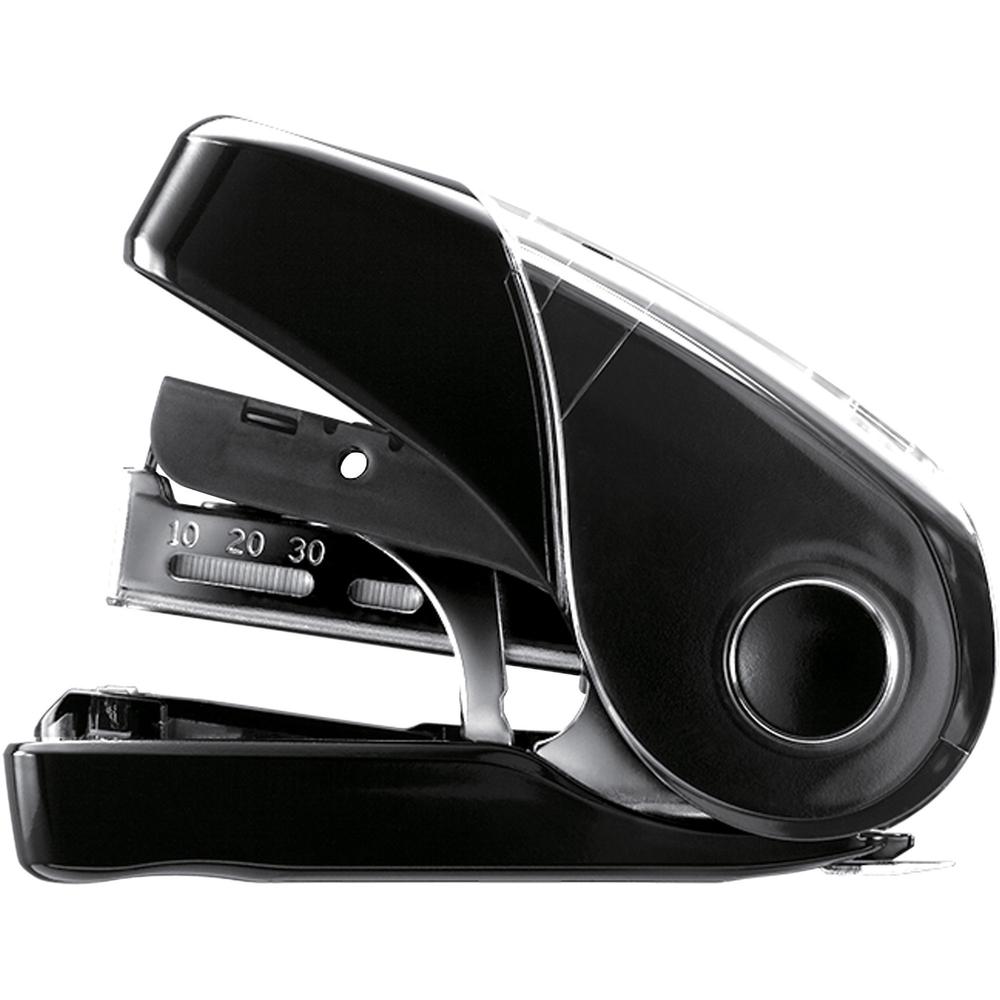 MAX Flat Clinch Mini Stapler - 25 Sheets Capacity - 1 Each - Black