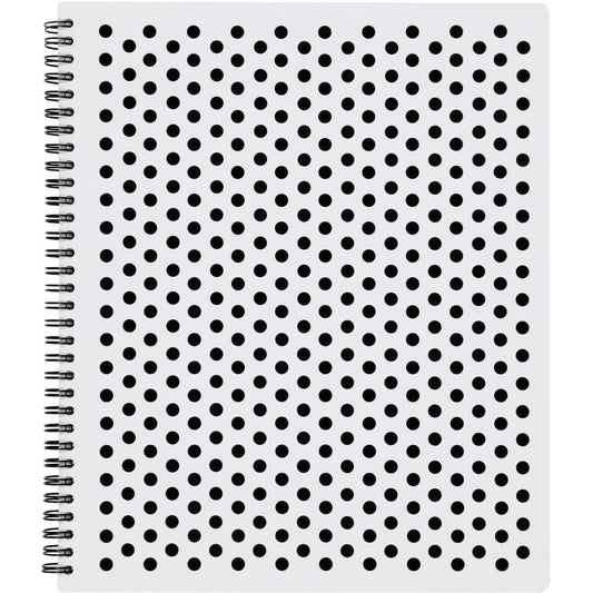 TOPS Polka Dot Design Spiral Notebook - Double Wire Spiral - College Ruled - 3 Hole(s) - 11" x 9" - Black Polka Dot Cover - Micro Perforated, Hole-punched, Durable, Wear Resistant, Damage Resistant -