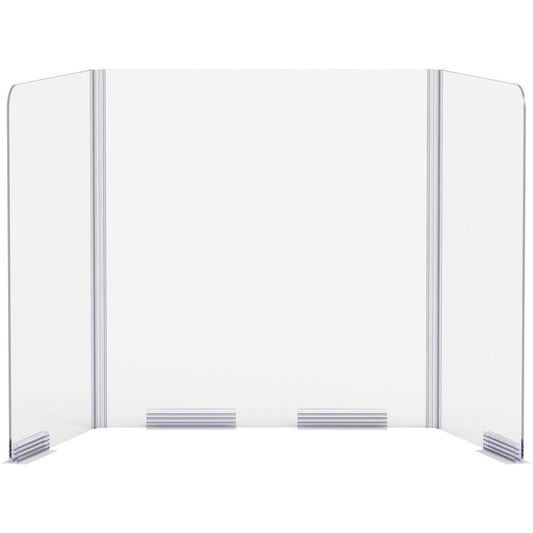 Lorell Folding Student Barrier - 2 / Carton - Clear - Acrylic