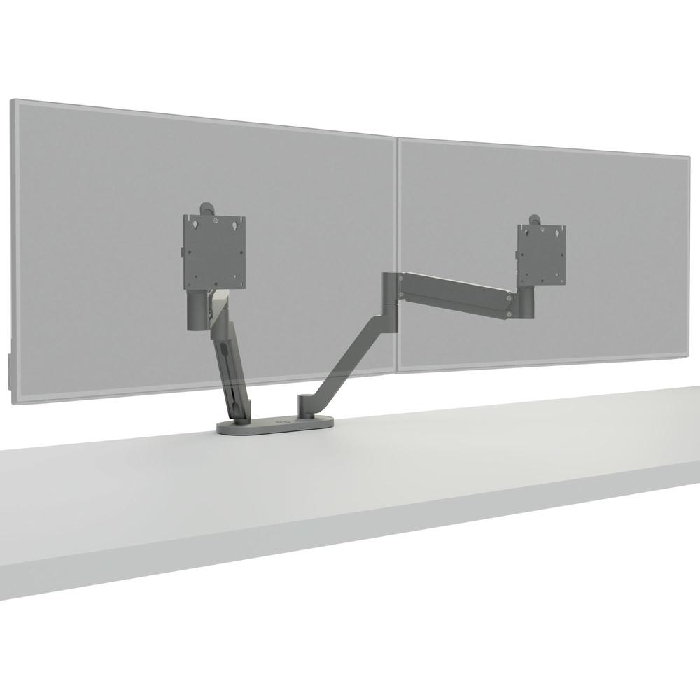 Chief Koncis Dual Arm Desk Mount - For Displays 10-32" - Silver - Height Adjustable - 2 Display(s) Supported - 32" Screen Support - 30 lb Load Capacity - 1 Each