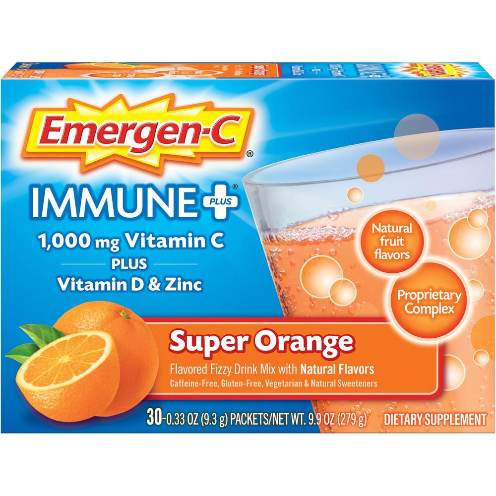 Emergen-C Immune+ Super Orange Powder Drink Mix - For Immune Support - Super Orange - 1 Each - 30 Per Box