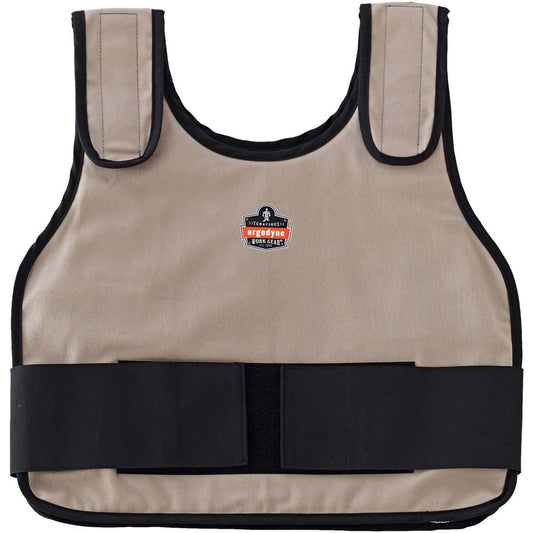 Chill-Its 6235 Standard Cooling Vest - Recommended for: Indoor, Outdoor - Small/Medium Size - Heat Protection - Hook & Loop Closure - Cotton, Fabric - Khaki - Adjustable, Comfortable, Long Lasting, Fl