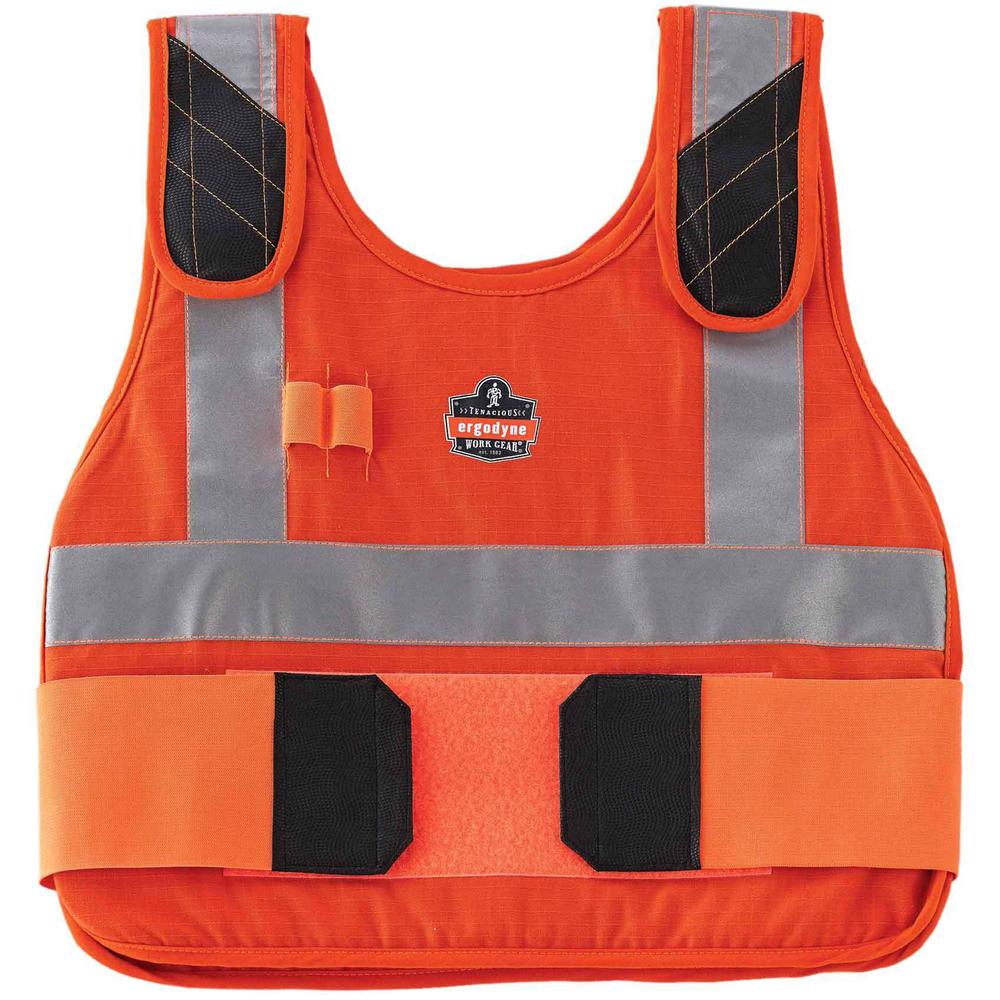 Chill-Its 6225 Premium Cooling Vest - Recommended for: Indoor, Outdoor - Small/Medium Size - Hook & Loop Closure - Cotton, Fabric, Modacrylic - Orange - Adjustable, Comfortable, Long Lasting, Flexible