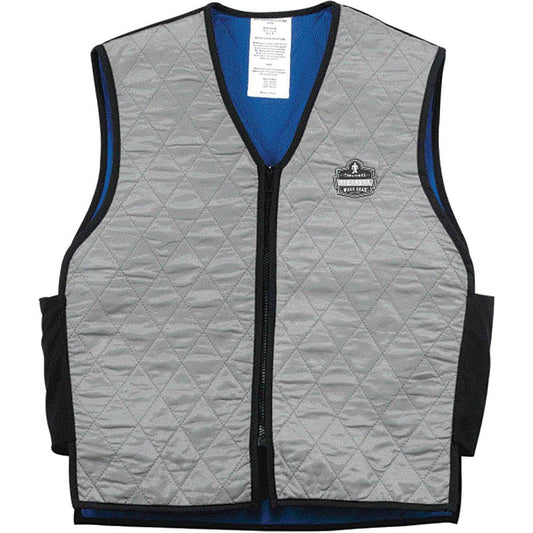 Chill-Its 6665 Evaporative Cooling Vest - Medium Size - Polyester, Fabric, Nylon, Mesh - Black, Gray - Water Repellent, Pocket, Comfortable, Durable, Ventilation, Stretchable, Lightweight, Washable, B