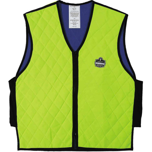 Chill-Its 6665 Evaporative Cooling Vest - 3-Xtra Large Size - Polyester, Fabric, Nylon, Mesh - Lime, Black - Water Repellent, Pocket, Comfortable, Durable, Ventilation, Stretchable, Lightweight, Washa