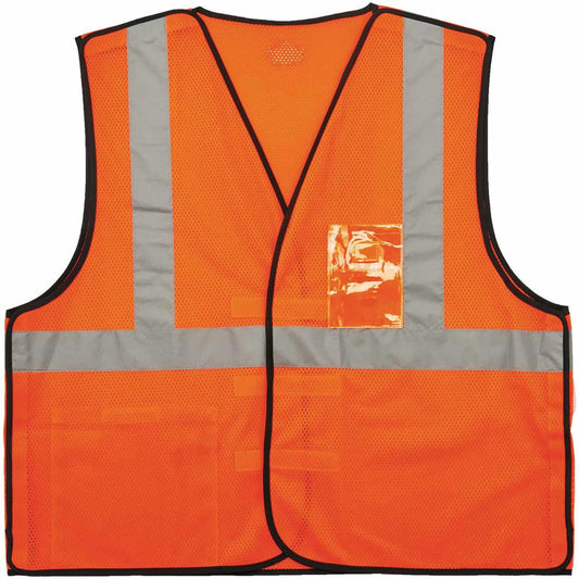 GloWear Type R C2 Breakaway Mesh Vest - Recommended for: Utility, Construction, Baggage Handling, Emergency, Warehouse - Large/Extra Large Size - Hook & Loop Closure - Polyester Mesh, Mesh Fabric - Or