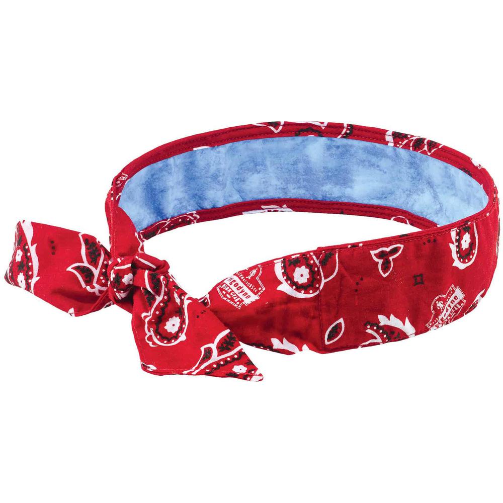 Chill-Its 6700CT Cooling Bandana - 6 / Carton - Red - Cotton