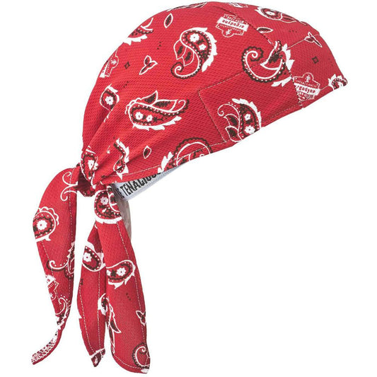 Chill-Its High-Performance Bandana Do Rag - 6 / Carton - Red - Fabric