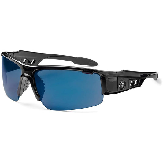 Skullerz Dagr Blue Mirror Safety Glasses - Recommended for: Sport, Shooting, Boating, Hunting, Fishing, Skiing, Construction, Landscaping, Carpentry - UVA, UVB, UVC, Debris, Dust Protection - Blue Mir