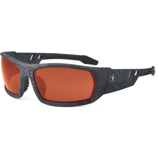 Skullerz Odin Copper Lens Safety Glasses - Recommended for: Sport, Shooting, Boating, Hunting, Fishing, Skiing, Construction, Landscaping, Carpentry - UVA, UVB, UVC, Debris, Dust Protection - Copper L