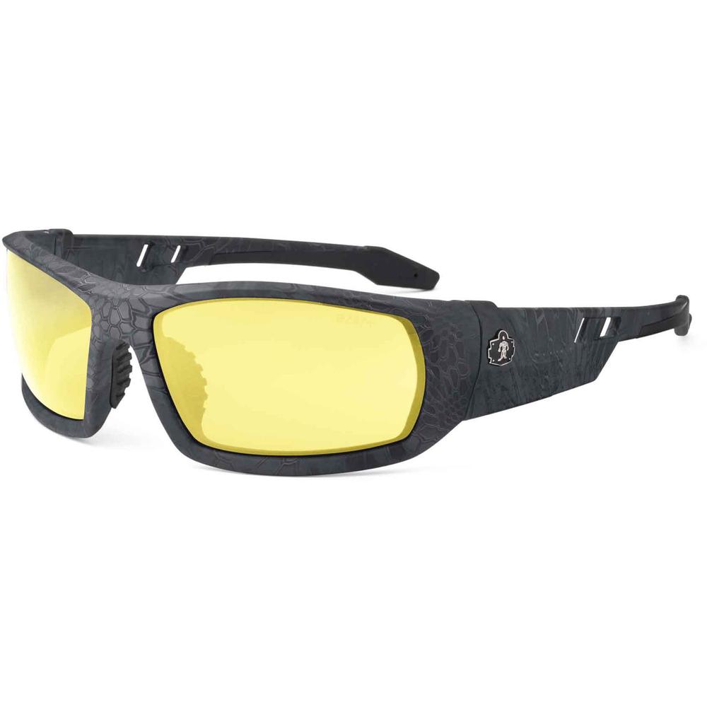 Skullerz Odin Yellow Lens Safety Glasses - Recommended for: Sport, Shooting, Boating, Hunting, Fishing, Skiing, Construction, Landscaping, Carpentry - UVA, UVB, UVC, Debris, Dust Protection - Yellow L