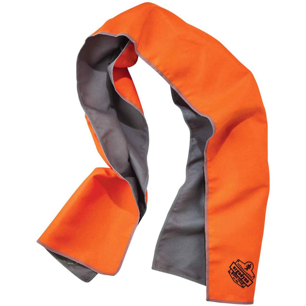 Chill-Its 6602MF Evaporative Microfiber Cooling Towel - 2.5" Width x 7.3" Height x 2.3" Length - 1 Each - Orange - MicroFiber