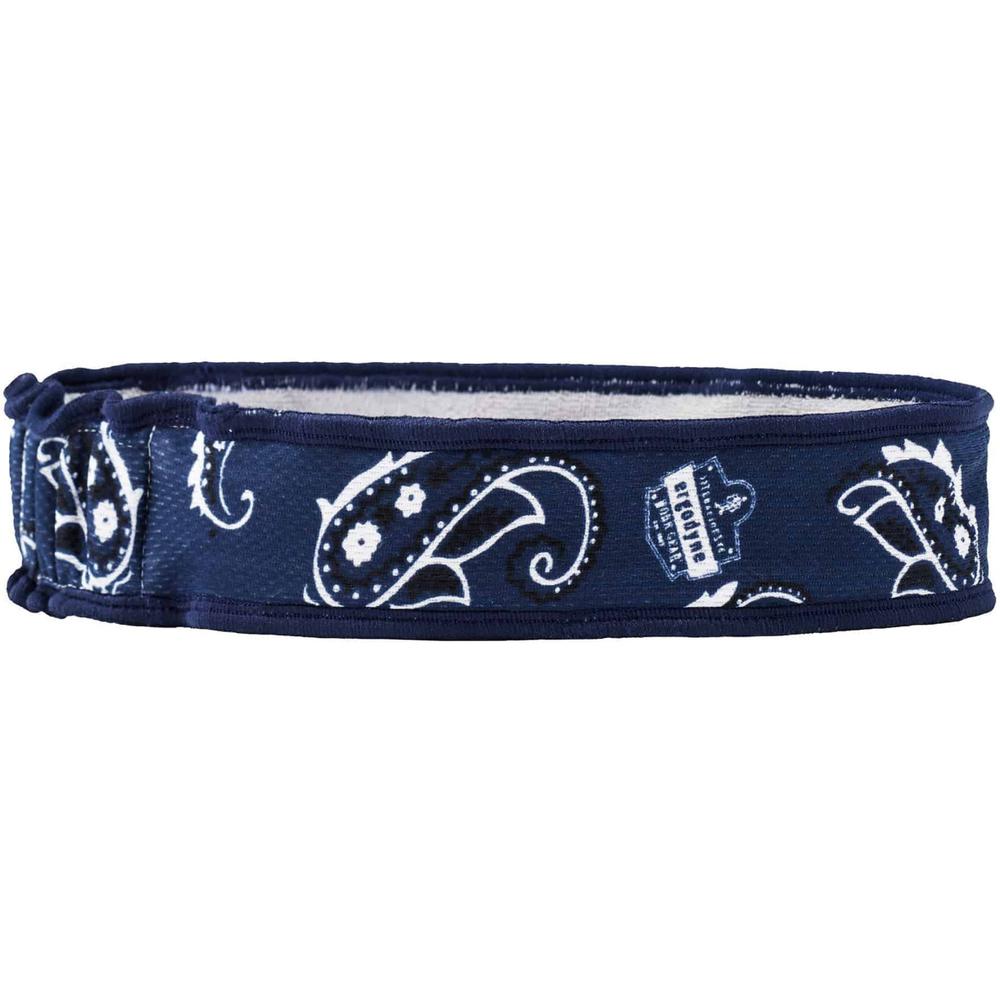 Chill-Its 6605 High-Performance Headband - 6 / Carton - 2" Height x 0.3" Width x 20" Length - Navy Western - Cloth, Elastic, Fabric