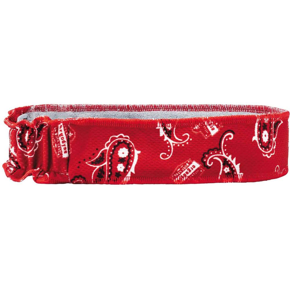 Chill-Its 6605 High-Performance Headband - 6 / Carton - 2" Height x 0.3" Width x 20" Length - Red Western - Cloth, Elastic, Fabric