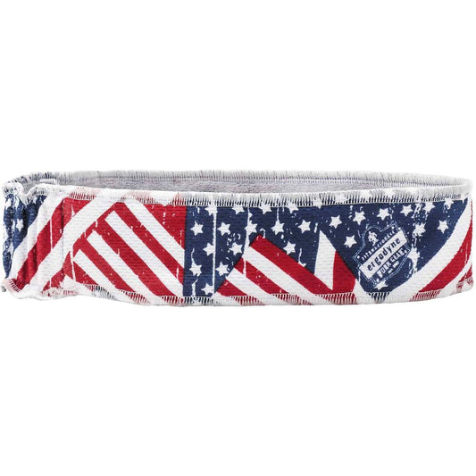 Chill-Its 6605 High-Performance Headband - 6 / Carton - Stars and Stripes Design - 2" Height x 0.3" Width x 20" Length - Cloth, Elastic