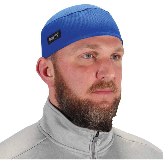 Chill-Its 6630 Skull Cap - Terry Cloth - Fabric, Elastic - Blue