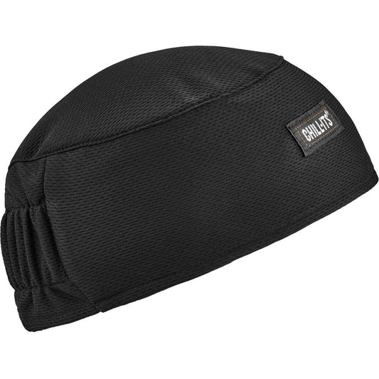 Chill-Its 6630 Skull Cap - Terry Cloth - Fabric, Elastic - Black