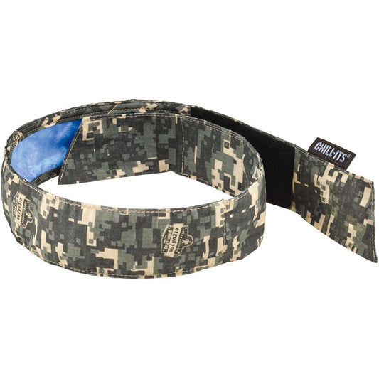 Chill-Its 6705CT Evaporative Cooling Bandana Headband - 0.3" Width x 9.5" Height x 7" Length - 6 / Carton - Camo - Polyvinyl Alcohol (PVA)