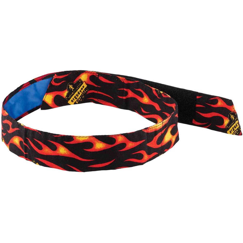 Chill-Its 6705CT Evaporative Cooling Bandana Headband - 0.3" Width x 9.5" Height x 7" Length - 6 / Carton - Flame - Polyvinyl Alcohol (PVA)