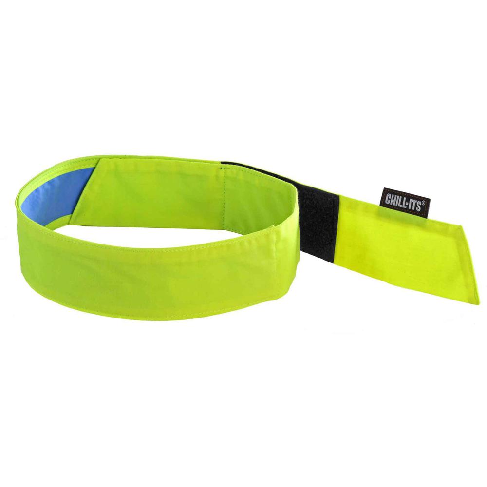 Chill-Its 6705CT Evaporative Cooling Bandana Headband - 0.3" Width x 9.5" Height x 7" Length - 6 / Carton - Lime - Polyvinyl Alcohol (PVA)