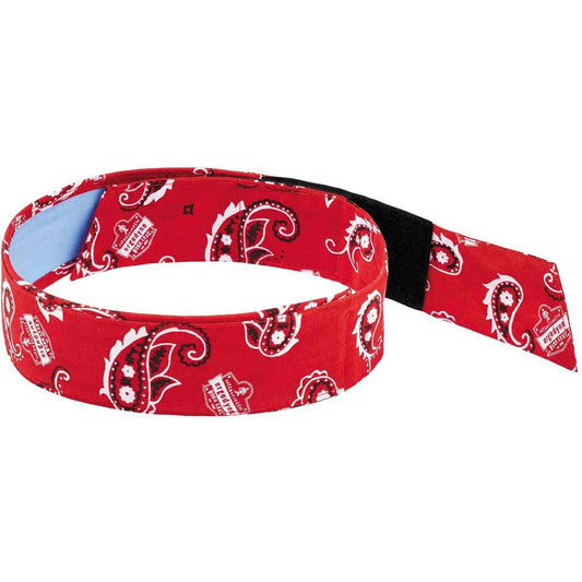 Chill-Its 6705CT Evaporative Cooling Bandana Headband - 0.3" Width x 9.5" Height x 7" Length - 6 / Carton - Red Western - Polyvinyl Alcohol (PVA)