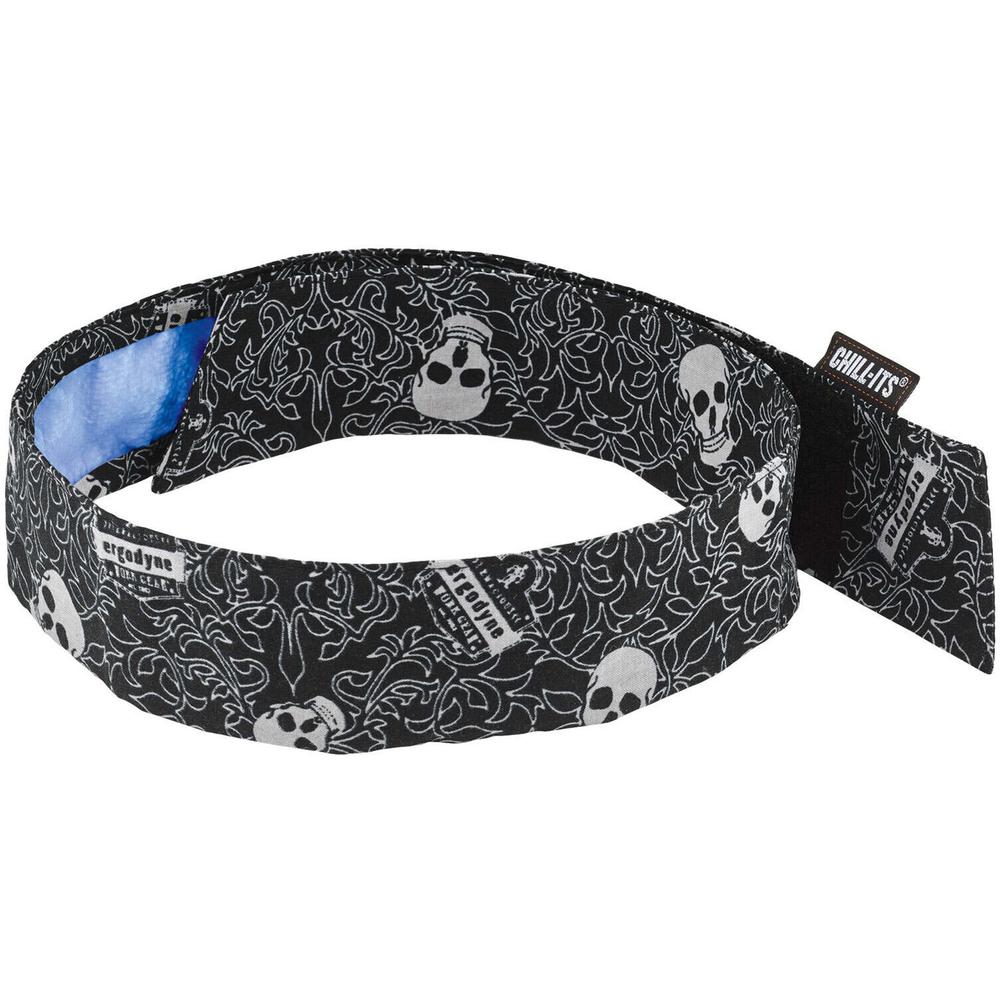 Chill-Its 6705CT Evaporative Cooling Bandana Headband - 0.3" Width x 9.5" Height x 7" Length - 6 / Carton - Skull - Polyvinyl Alcohol (PVA)