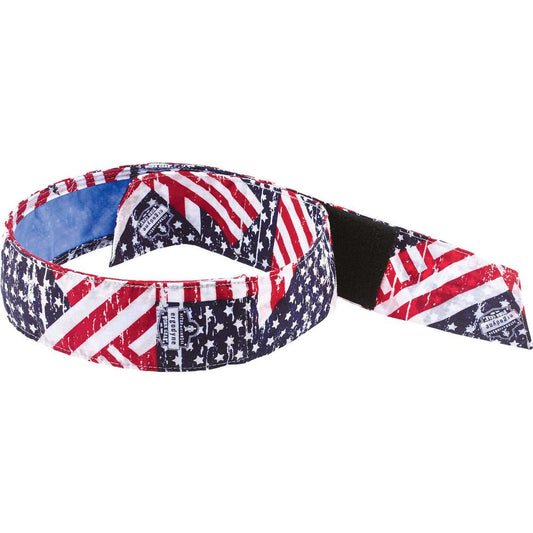 Chill-Its 6705CT Evaporative Cooling Bandana Headband - 0.3" Width x 9.5" Height x 7" Length - 6 / Carton - Stars/Stripes - Polyvinyl Alcohol (PVA)