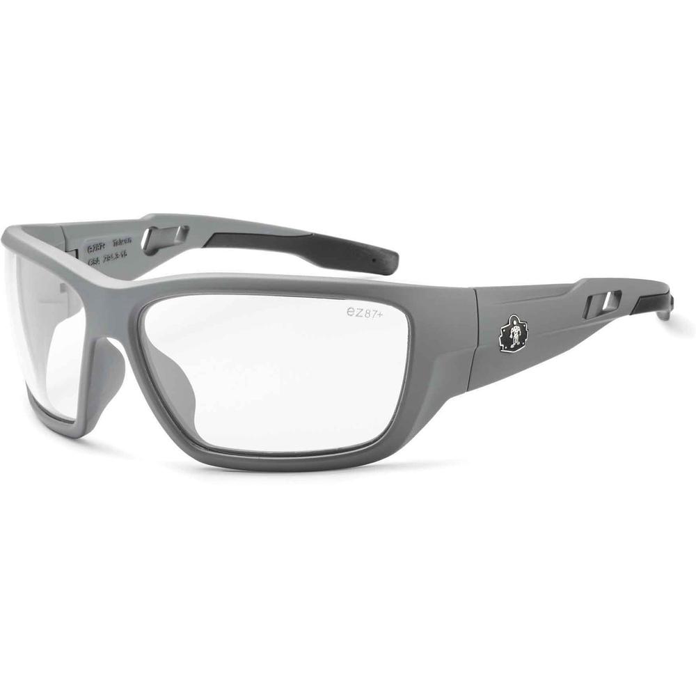 Skullerz BALDR Anti-Fog Clear Lens Matte Gray Safety Glasses - Eye Protection - Matte Gray - Clear Lens - Anti-fog, Impact Resistant, Anti-scratch, UV Resistant, Durable, Bendable Frame, Flexible Fram