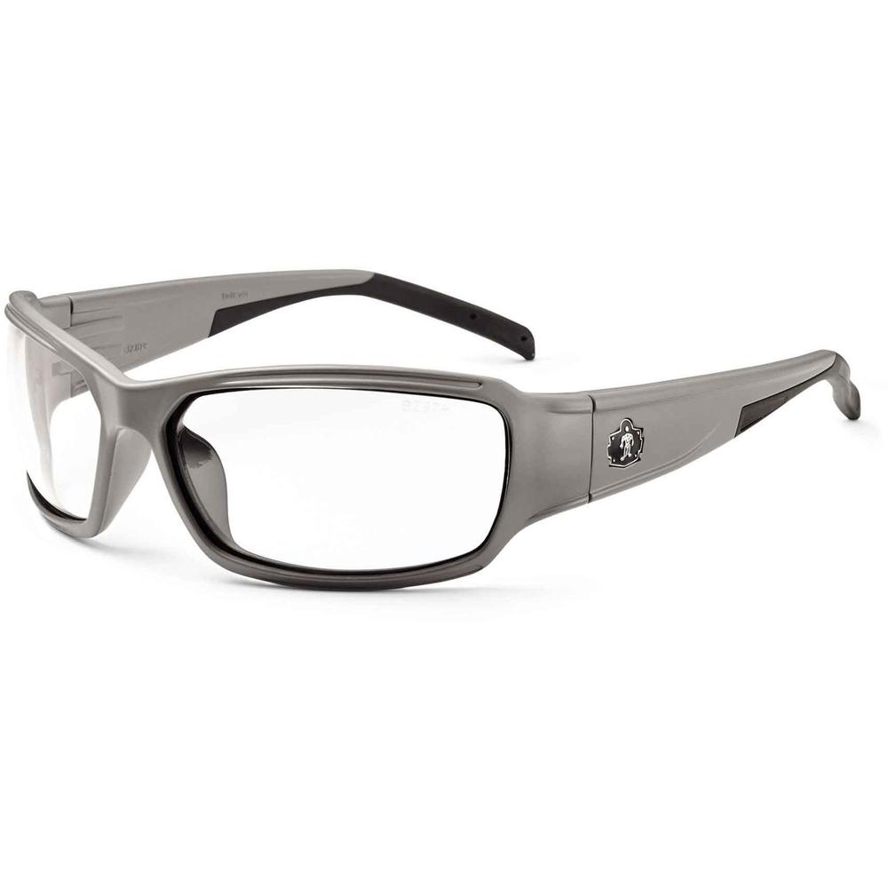 Skullerz THOR Anti-Fog Clear Lens Matte Gray Safety Glasses - Eye Protection - Matte Gray - Clear Lens - Durable, Bendable Frame, Flexible Frame, Break Resistant, Non-Slip Temple, Rubber Tipped Temple