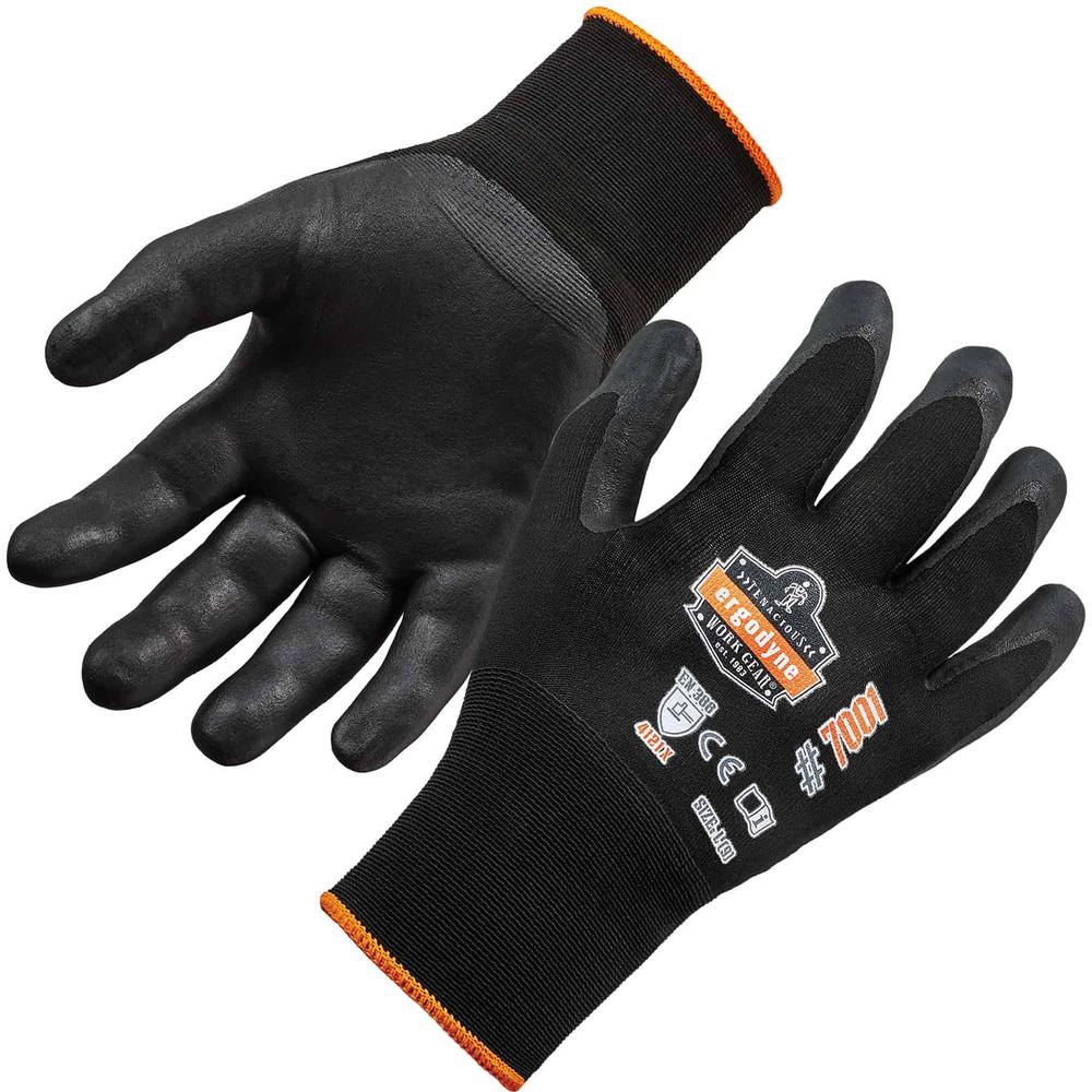 Ergodyne ProFlex 7001 Abrasion-Resistant Nitrile-Coated Gloves - DSX - Nitrile Coating - Large Size - Black - Touchscreen Capable - Abrasion Resistant, Seamless, Knit Wrist, Dirt Resistant, Debris Res