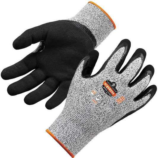 Ergodyne ProFlex 7031 Nitrile-Coated Cut-Resistant Gloves - A3 Level - Nitrile Coating - Small Size - Gray - Cut Resistant, Seamless, Knit Wrist, Dirt Resistant, Debris Resistant, Machine Washable, Hi