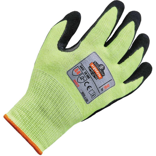 Ergodyne ProFlex 7041 Hi-Vis Nitrile-Coated Level 4 Cut Gloves - Nitrile, Polyurethane Coating - Small Size - Lime - High Visibility, Cut Resistant, Abrasion Resistant, Superior Grip, Breathable, Seam