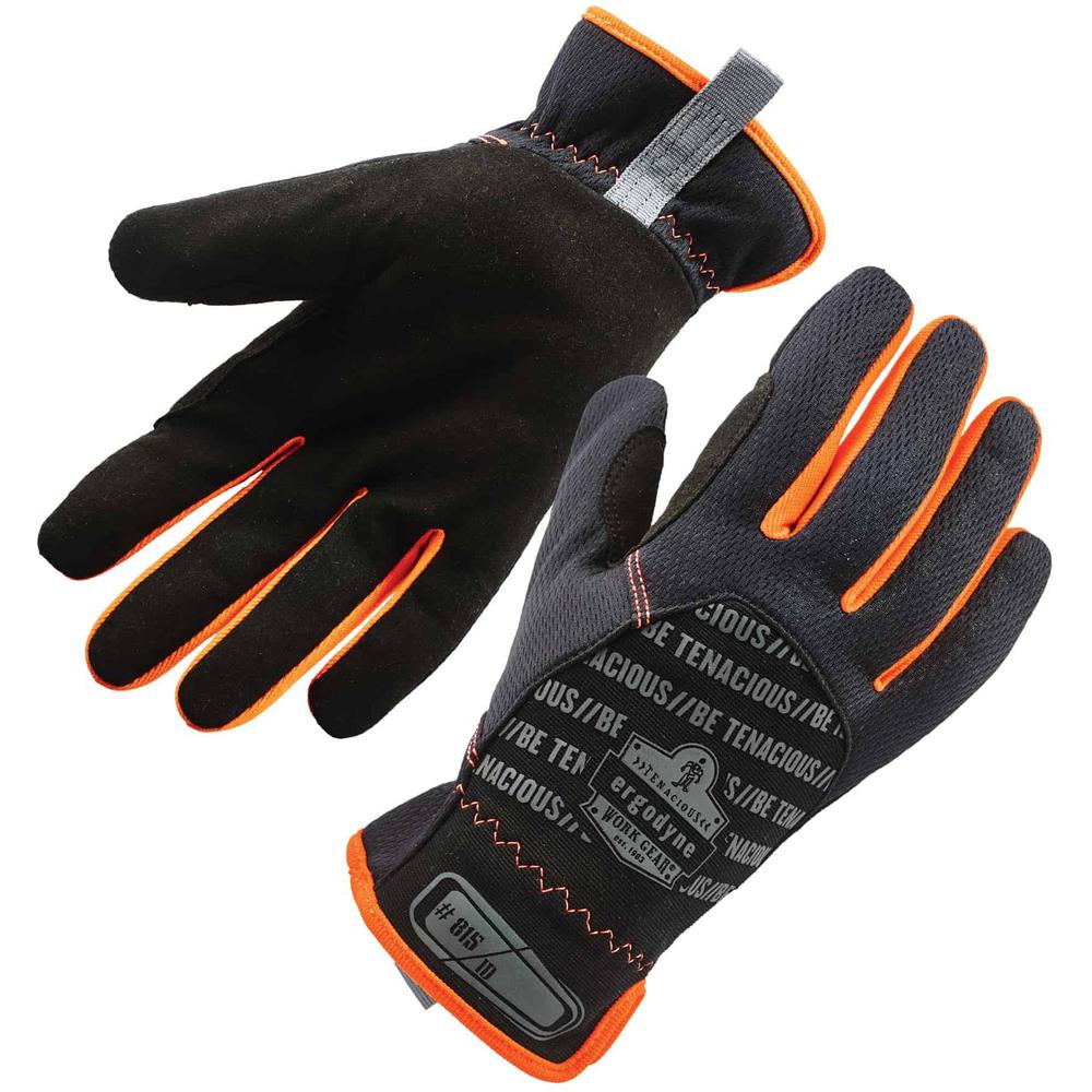 Ergodyne ProFlex 815 QuickCuff Mechanics Gloves - Small Size - Black - Snug Fit, Durable Grip, Reinforced Thumb, Flexible, Comfortable, Breathable, Elastic Wrist, Pull-on Tab, ID Tab, Machine Washable