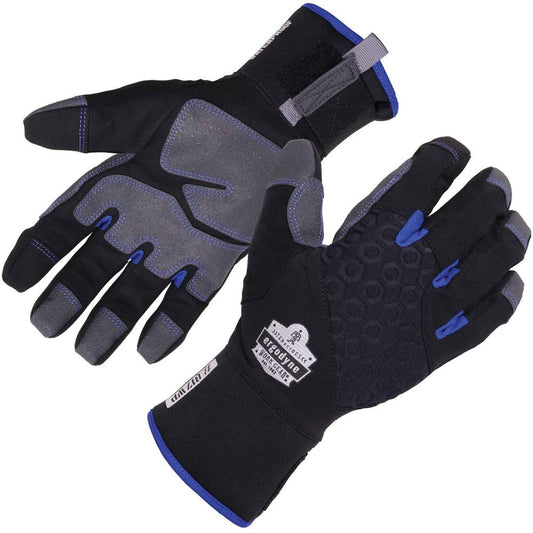 Ergodyne ProFlex 817WP Reinforced Thermal Waterproof Winter Work Gloves - Thermal Protection - Large Size - Black - Touchscreen Capable - Reinforced, Water Proof, Machine Washable, Windproof, Weather