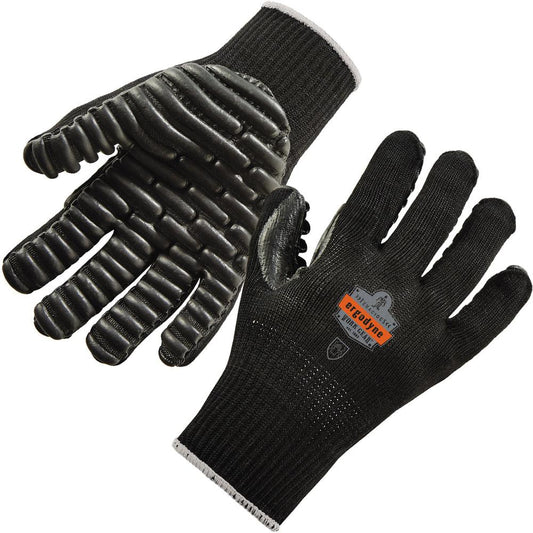 Ergodyne ProFlex 9003 Certified Lightweight Anti-Vibration Gloves - Medium Size - Black - Anti-Vibration, Lightweight, Breathable, Seamless, Flexible, Comfortable, Pre-curved Design, Secure Fit, Dirt