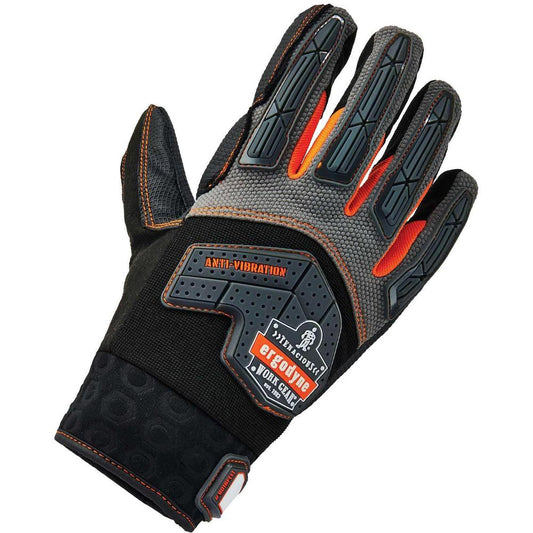 Ergodyne ProFlex 9015F(x) Certified Anti-Vibration Gloves + DIR Protection - Medium Size - Black - Anti-Vibration, Padded Palm, Vibration Resistant, Impact Resistant, Molded, Breathable, Knitted, Rein