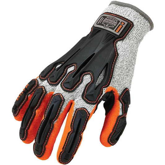 Ergodyne ProFlex 922CR Nitrile-Coated Cut Resistant Gloves - Nitrile Coating - Small Size - Gray - Impact Resistant, Cut Resistant, Molded, Superior Grip, Seamless, Knit Wrist, High Visibility, Machin