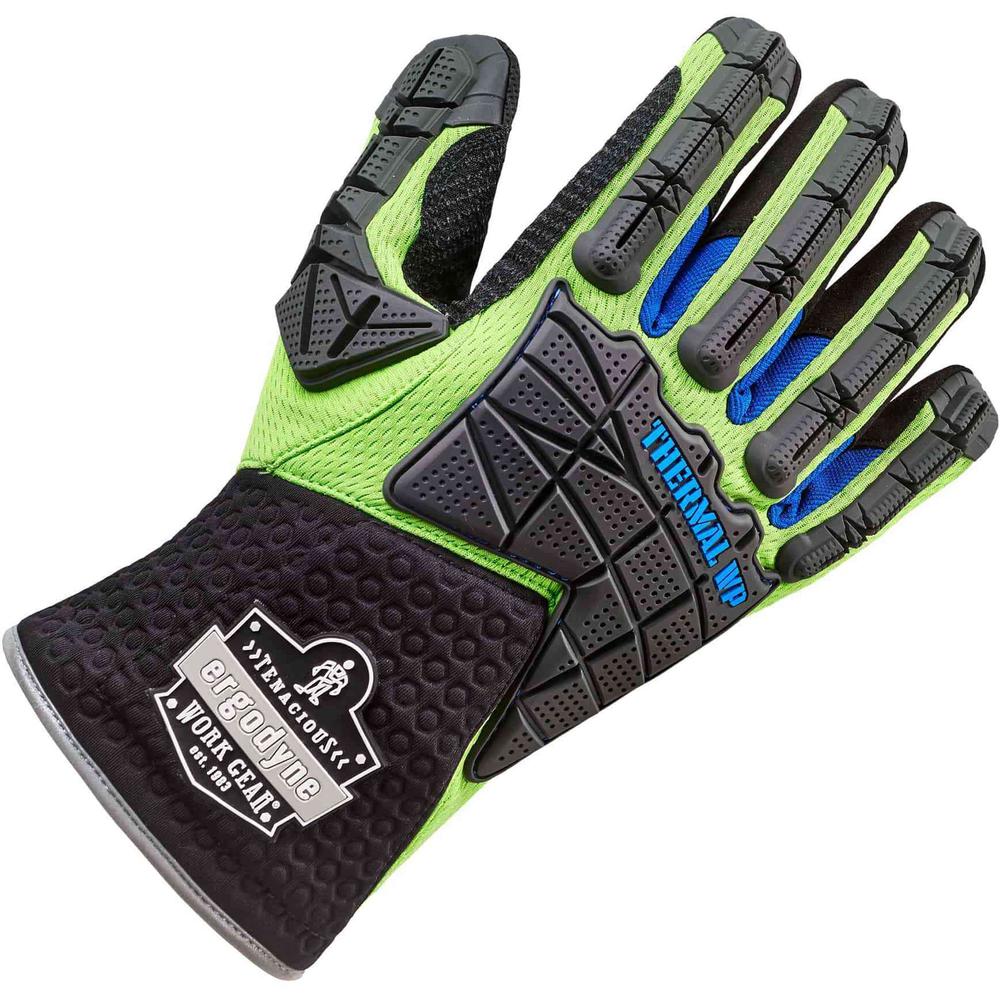 Ergodyne ProFlex 925WP Performance DIR Thermal WP Gloves - Thermal Protection - Medium Size - Lime - Impact Resistant, Water Proof, Reinforced Thumb, Reinforced Index Finger, Reflective Binding, Pull-