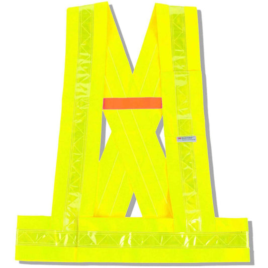 GloWear 8140BA Type O Class 1 Breakaway Sash - Xtra Large/2-Xtra Large Size - Polyester - Lime - Pocket, Reflective - 1 Each