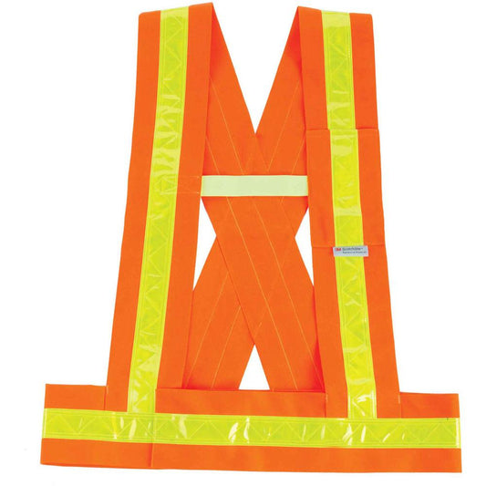 GloWear 8140BA Type O Class 1 Breakaway Sash - Xtra Large/2-Xtra Large Size - Polyester - Orange - Pocket, Reflective - 1 Each