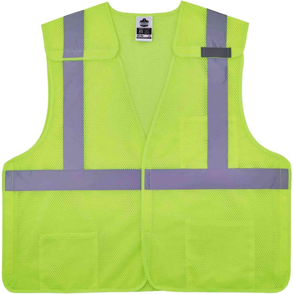 GloWear 8217BA Breakaway Hi-Vis Class 2 Vest - Recommended for: Accessories, Flagger, Airport, Baggage Handling, Forestry, Utility - Small/Medium Size - Hook & Loop Closure - Lime - Machine Washable,