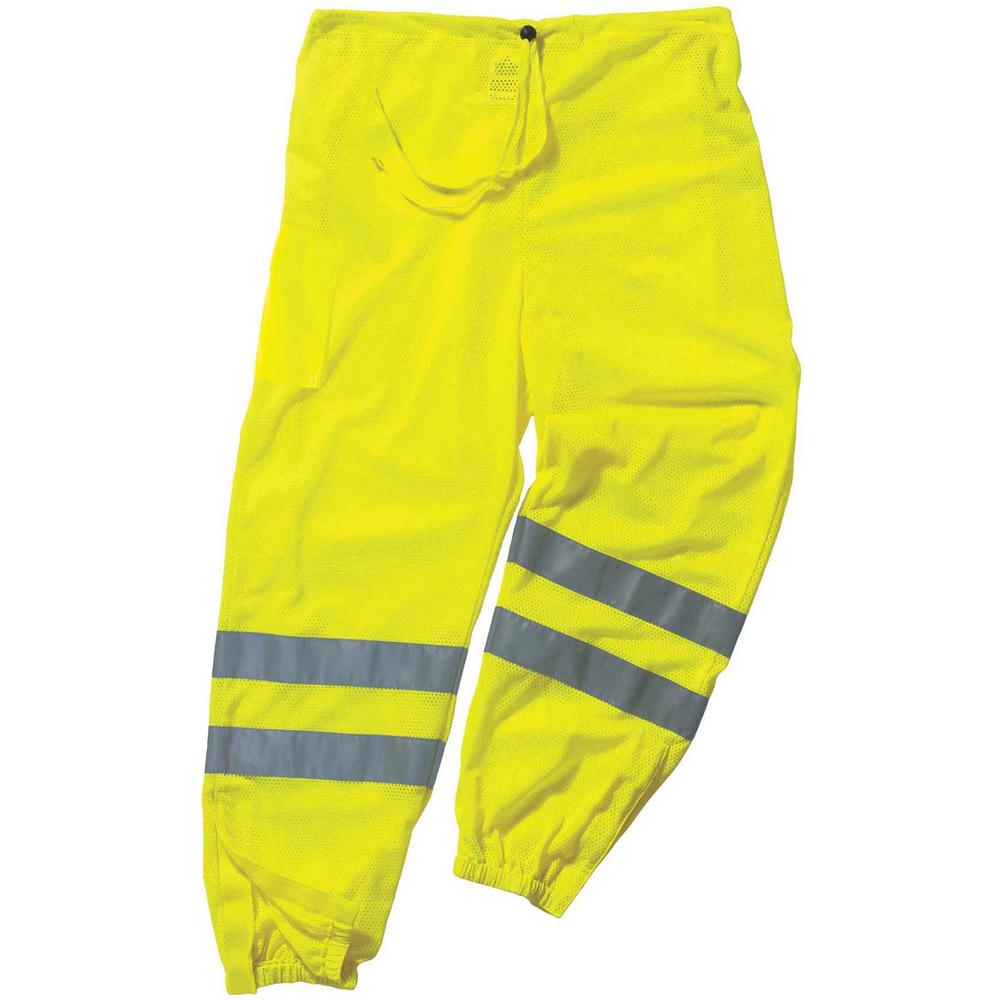 GloWear 8910 Class E Hi-Vis Pants - Small/Medium Size - Lime - Polyester Mesh