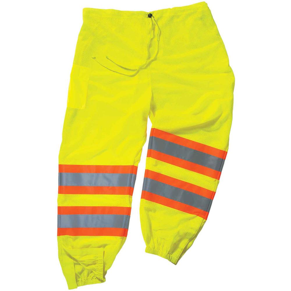 GloWear 8911 Class E Two-Tone Pants - 2-Xtra Large/3-Xtra Large Size - Lime - Polyester Mesh