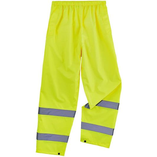 GloWear 8916 Lightweight Hi-Vis Rain Pants - Class E - For Rain Protection - Medium (M) Size - Lime - Polyurethane, 150D Oxford Polyester