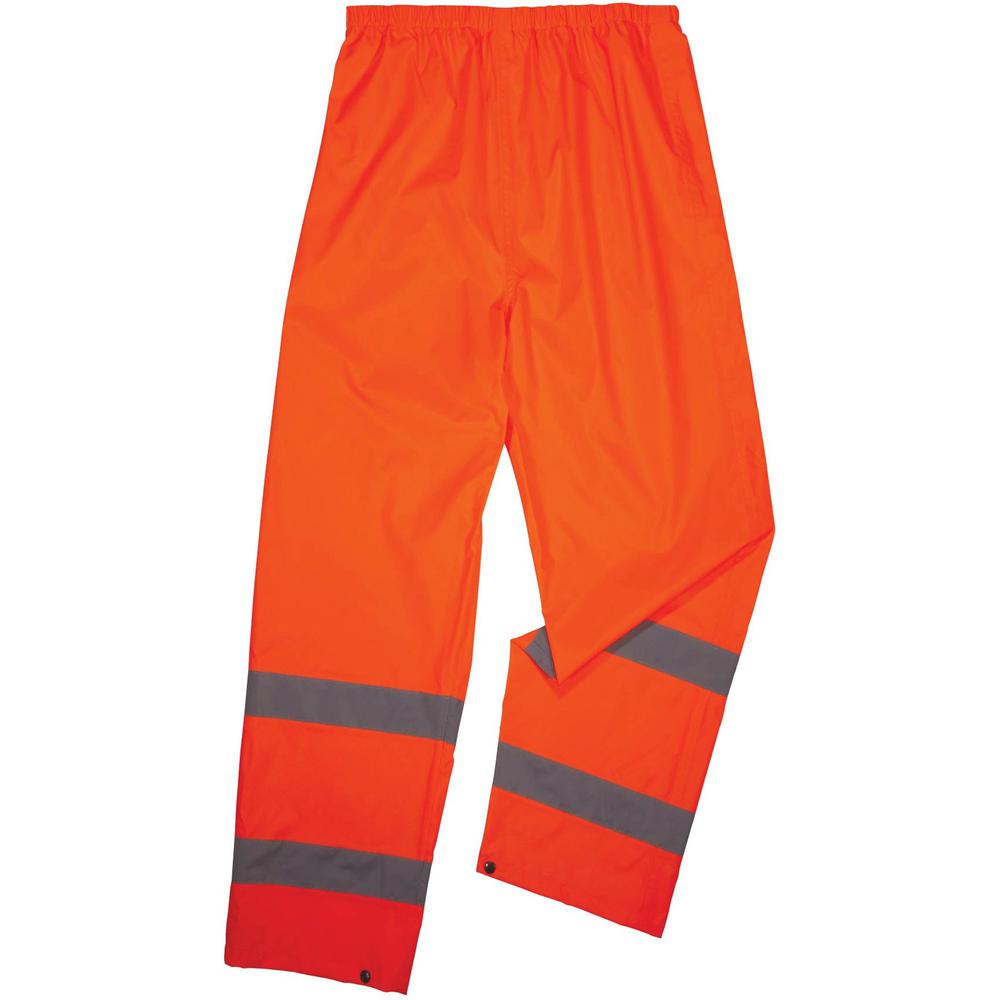 GloWear 8916 Lightweight Hi-Vis Rain Pants - Class E - For Rain Protection - Medium (M) Size - Orange - Polyurethane, 150D Oxford Polyester