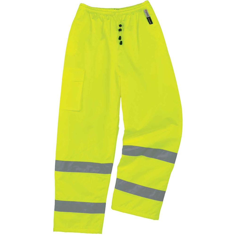 GloWear 8925 Class E Thermal Pants - For Weather Protection - Large (L) Size - Lime - Polyester, Polyurethane, Thinsulate