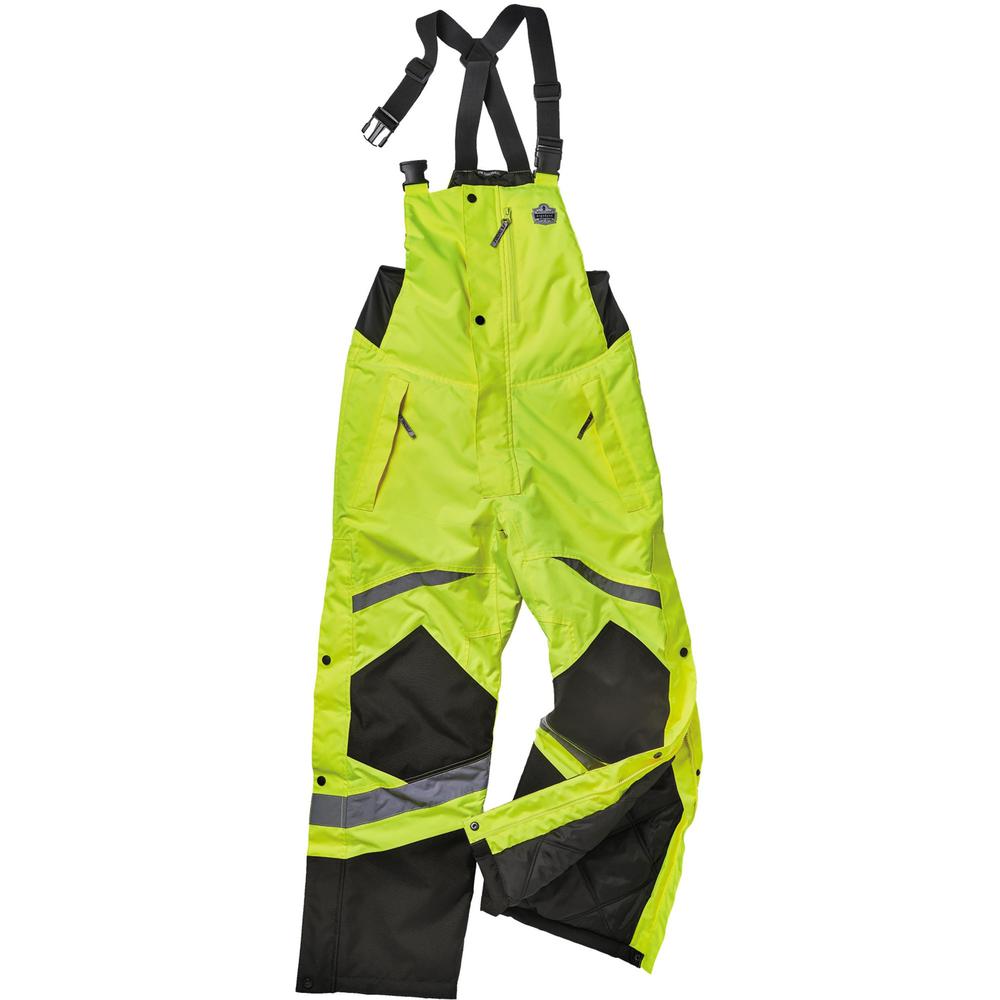 GloWear 8928 Class E Insulated Bibs - Bib Overall - Medium - Lime - Polyurethane, 300D Oxford Polyester