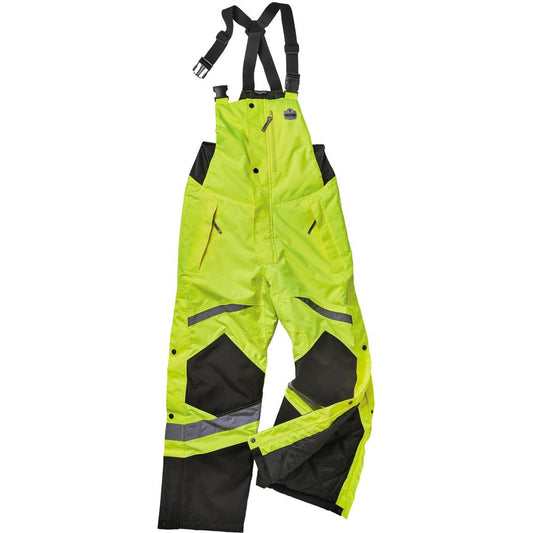 GloWear 8928 Class E Insulated Bibs - Bib Overall - X-Large - Lime - Polyurethane, 300D Oxford Polyester